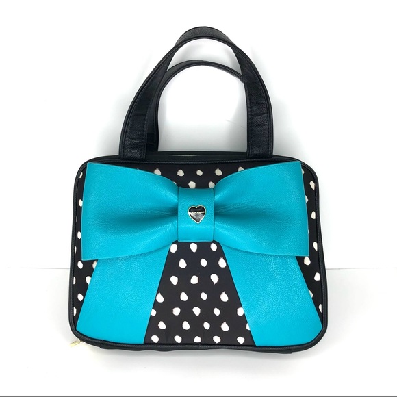 Betsey Johnson Handbags - Betsey Johnson Polka Dot Teal Ribbon Bag